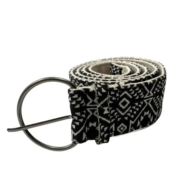 Black & white Boho print fabric belt size 1X - Picture 2 of 4